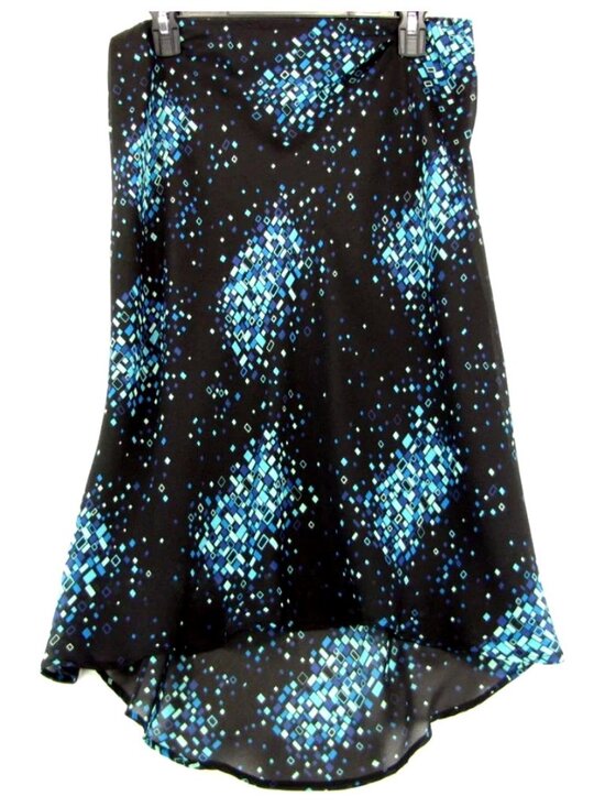 A. Byer Dresses & Skirts - SALE! Abstract Flare Ruffle Black Blue Long Skirt